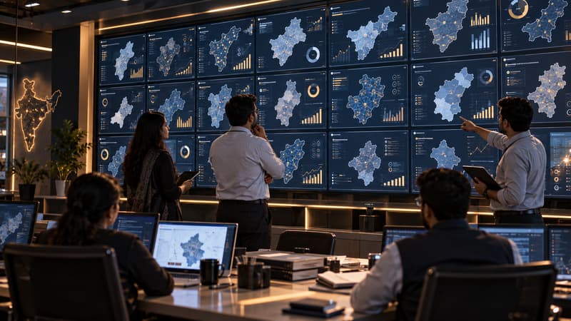 Wall of voter-data dashboards
